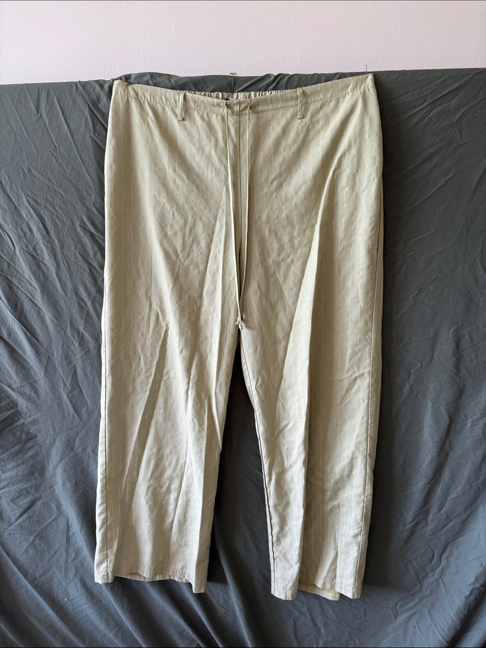 Green pinstriped pants
